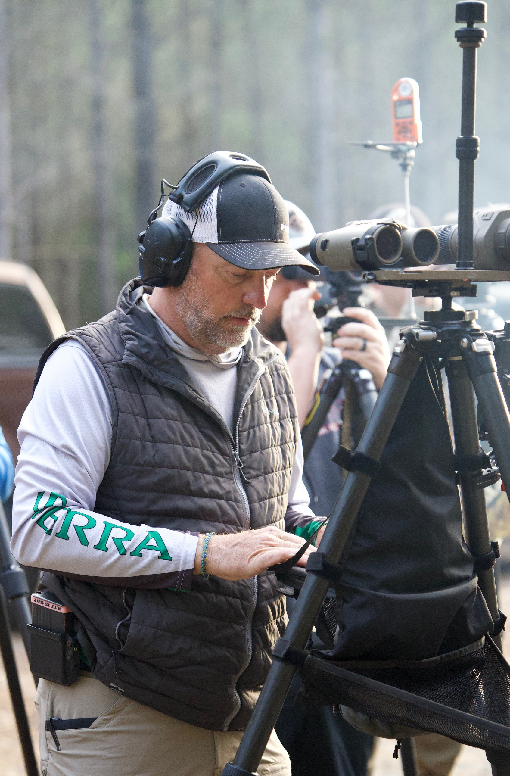 Reading wind for long-range shooting at a precision rifle match.