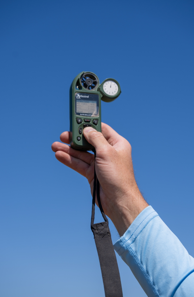Using a Kestrel wind meter to measure wind for long-range shooting